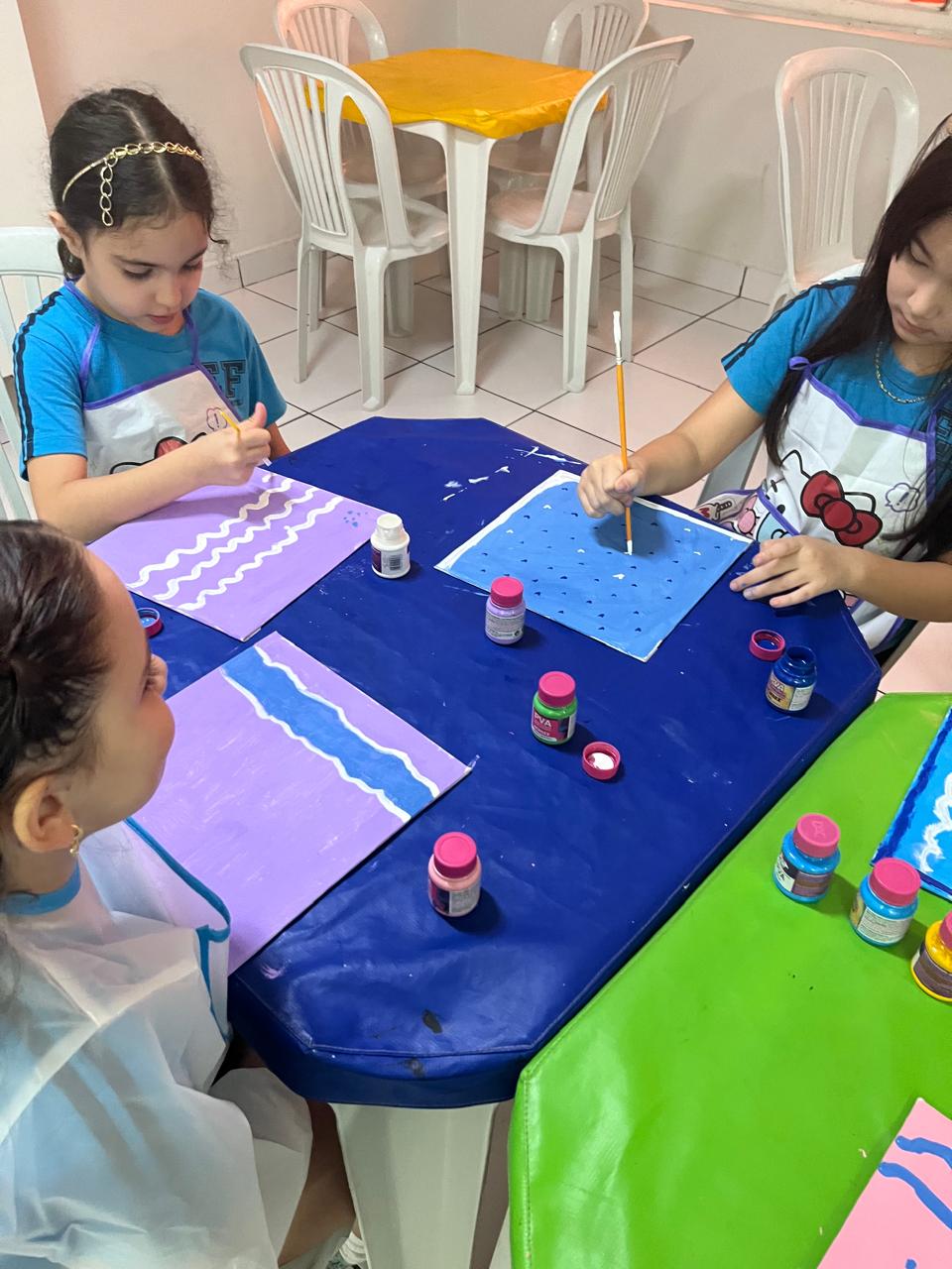 2º ano, preparando o fundo da tela